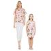 Made in Hawaii Matching Mother Shirt Daughter Luau Empire Waist Dress in Pink Flamingos in Turquoise