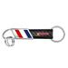 Ford F150 2015 up in Red on Real Carbon Fiber Leather Key Chain with Red White Blue Stripe