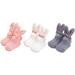 3 Pairs Baby Socks Long Ears Rabbit Thickening Sleep Socks Coral Fleece Infant Toddler Floor Socks for 0-36 Months