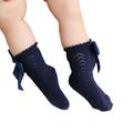 MERSARIPHY Kids Cotton Socks Baby Solid Color Bowknot Medium Tube Socks