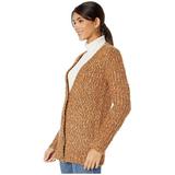 kensie Twisted Slub Boucle Button Front Cardigan KSNK5946 Toffee Combo