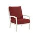 Tropitone Muirlands Patio Chair w/ Cushions in Red/White/Brown | 39.5 H x 27.5 W x 33 D in | Wayfair 612011_PMT_Canvas Henna