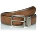 Tommy Hilfiger Men's Smooth Leather Logo Accent Reversible Buckle Dress Casual Belt