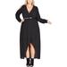 City Chic Womens Belted Cold Shoulder Dress