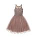 Cinderella Couture Big Girls Mauve Beaded Tulle Special Occasion Dress