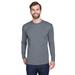 Adult Cool & Dry Sport Long-Sleeve Performance Interlock T-Shirt - CHARCOAL - 3XL