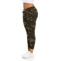 Cover Girl Women's Camo Print Skinny Jeans Joggers Cargo Lace Leg, 3/4