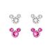 Disney Sterling Silver Crystal Mickey Mouse Earring Set