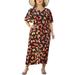 Colisha Chiffon Party Dress Plus Size Long Dress for Women Casual Ruffle Short Sleeve Dress Boho Butterfly Print Dress