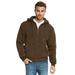9 Crowns Essentials Mens Full Zip Sherpa Lined Fleece Hoodie Jacket (Brown, Medium)