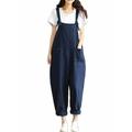 Womens Vintage Strappy Jumpsuits Romper Bib Cargo Pants Wide Leg Playsuits