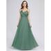 Ever-Pretty Womens Elegant Ruched Tulle Evening Prom Homecoming Party Dresses for Juniors 73692 Blue Green US16