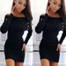 Fashion Women Long Sleeve Bodycon Casual Party Evening Cocktail Mini Club Dress