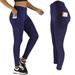 Women's Elastic Sports Fitness Leggings Mesh Pocket Yoga Pants