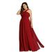 Ever-Pretty Womens Elegant One Shoulder Chiffon Wedding Party Mother of the Bride Dresses for Women 98162 Burgundy US8