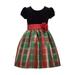 Bonnie Jean Big Girls 7-16 Velvet to Plaid Holiday Dress - Kids Holiday Dress, Red, 14