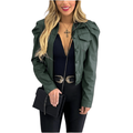 Women Lapel short casual cardigan short coat