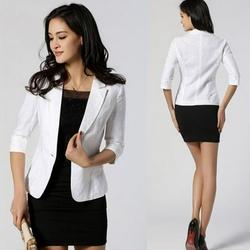 Cocloth Fashion Women Spring 3/4 Sleeve Button Short OL Office Suit Coat Jacket Outwear Tops S-XXL