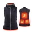 Womens Heated Vest Detachable Hood Slim Fit Winter Warm Heated Waistcoat Lightweight OutdoorSports Windproof Vest SIZE S