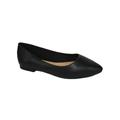 Hold Black PU City Classified Women Casual Wide Width Fit Flat Office Shoes Pointy Toe 6.5