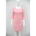 Big Boy Plain Formal Ladies Party Dress [3/4 Sleeve - Pink - 9]