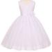 Big Girls' Ruched V Neck Tulle Easter Pageant Gown Flowers Girls Dresses White 12 (M3B4K7)