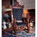 Armchair - Lark Manor™ Burge Leather Throne Armchair Wood/Genuine Leather in Black/Brown/Red | 67 H x 36 W x 31 D in | Wayfair AF1204