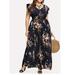 Niuer Women Beach Dresses Sexy Sleeveless A-Line Dress Plus Size Floral Printed Boho Sundresses High Waist Party Dress