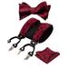 Alizeal Mens Jacquard Woven Paisley Clip Suspender, Untied Bow Tie and Hanky Set