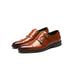 LUXUR Dress Formal Shoes for Men, Dual Buckle Classic Leather Dress Loafers Casual Solid Color Business Office