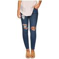 Free People Womens Raw-Edge Skinny Fit Jeans