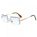 Fashion Small Rectangle Sunglasses Women Ultralight Candy Color Rimless Ocean Sun Glasses - Blue