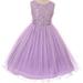 Big Girls' Sparkly Sequins Dress Detachable Rhinestone Crystal Sash Flowers Girls Dresses Lilac 10 (M3B4K0CB)