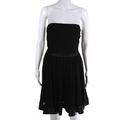 Blu Girl Womens Strapless Ruched Sweetheart Neck A-Line Dress Black Size IT 44