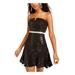 CITY TRIANGLES Womens Black Sleeveless Strapless Short Fit + Flare Cocktail Dress Size 11