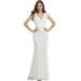 Ever-Pretty Women Elegant See-Through Floral Lace Sleeveless Midi Wedding Prom Dress Empire Waist Evening Gown 00371 US8