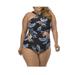 Lysa Women's Plus Size Kylie Keyhole One Piece Swimsuit 0X 1X 2X 3X