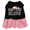 Don't Stop Believin' Screen Print Dress Black with Pink Lg (14)