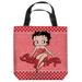 Trevco BB780-TOTE1-9x9 9 x 9 in. Betty Boop & Paisley & Polka Dots Tote Bag, White