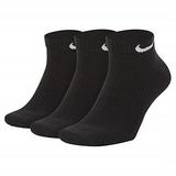 Nike Everyday Cotton Cushioned Low Cut Training Socks with Sweat-Wicking Technology (3 Pair), Black, Large