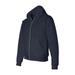 Men's Double Dry Action Fleece Full Zip Hood, Navy - L