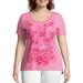 Just My Size Women's Plus Size Scoopneck Short Sleeve Graphic Tunic T-Shirt