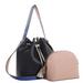 MKF Collection by Mia K. MKF-1069BK Hera Bucket Shoulder Handbag Black & Beige