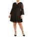 Women's Plus Size Bell Sleeve All Over Lace Dress