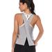 FANNYC Womens Sports Gym Racer Back Running Vest Sleeveless Fitness Jogging Yoga Tank Top Yoga Gym Sports Tops Shirts Tank Active Stretch Sleeveless Workout Vest