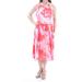 INC Womens Pink Floral Sleeveless Jewel Neck Knee Length Fit + Flare Dress Size 10