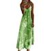 Bohemian Women Casual Floral Print Long Dress Gradient Color Sling Maxi Dress Party Cocktail Cocktail Holiday Dresses