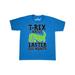 Inktastic Funny Easter T-Rex Hates Easter Egg Hunts Teen Short Sleeve T-Shirt Unisex Pacific Blue XL