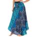 TANGNADE Women Long Hippie Bohemian Gypsy Boho Flowers Elastic Floral Hlater Skirt