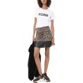 MICHAEL Michael Kors Womens Animal Print Faux Leather Mini Skirt